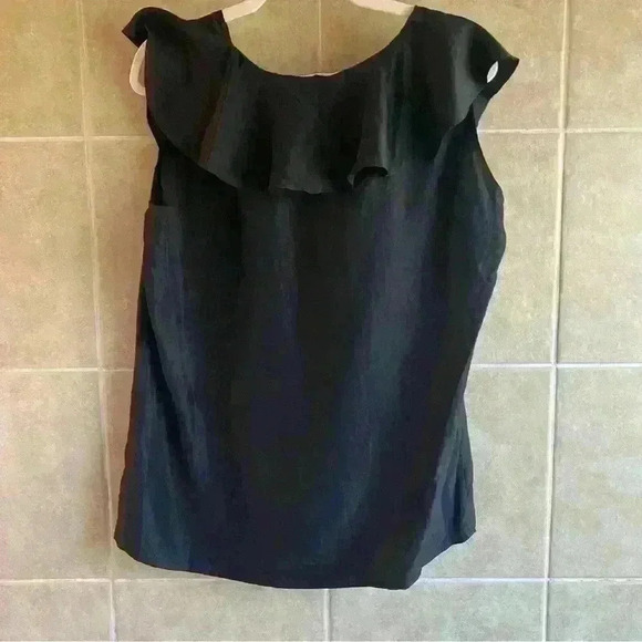 Spenser Jeremy Large 100% Silk Black Top Capsule Wardrrobe Basic Layering Piece - Picture 2 of 6